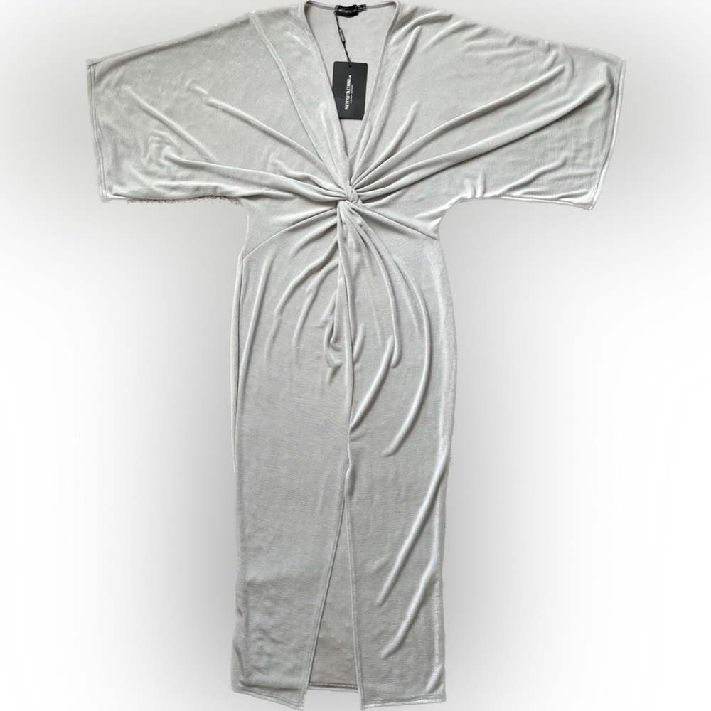 Midi length drape cocktail dress